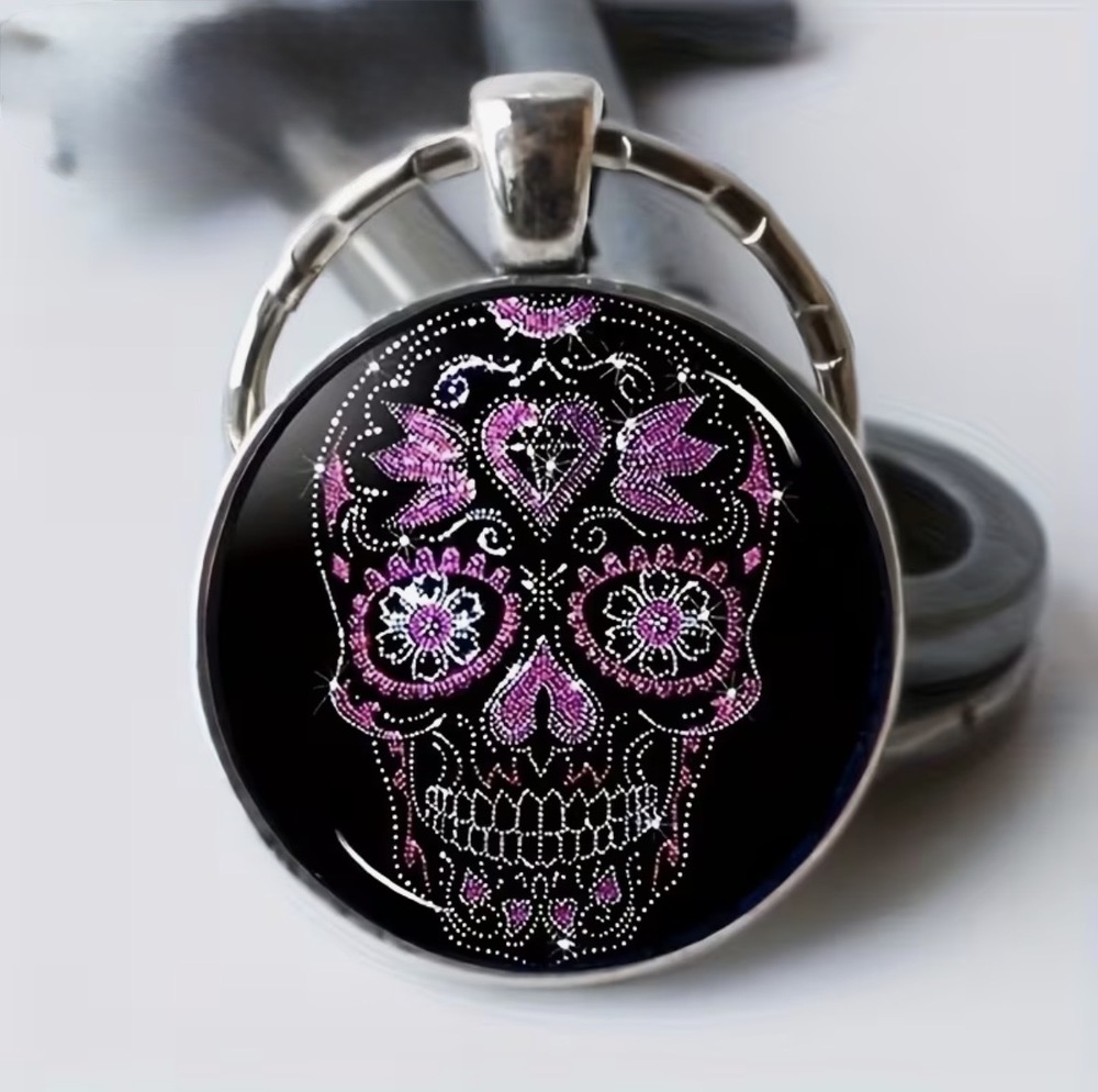 3/$25 Skull Day Of The Dead Keychain NEW